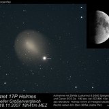 8  Komet 17P Holmes am 18.11.2007 Größenvergleich