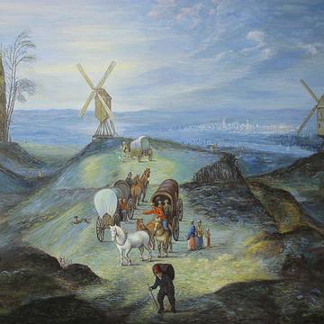 2264 Joseph van Bredael-Landschaft mit zwei Windmühlen